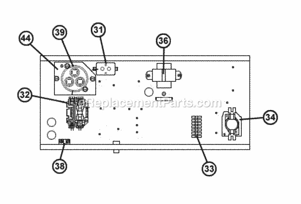 Control Box Assembly Diagram and Parts List for RSPL-B048JK015  Ruud Air Conditioner
