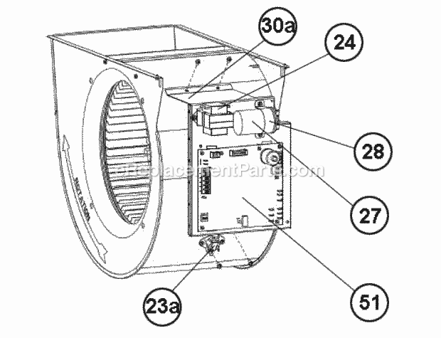 Blower Mounting Plate Diagram and Parts List for U802VA075421MXA  Ruud Furnace