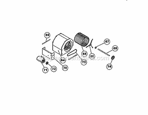 Blower Assembly 090-150 Diagram and Parts List for RKMB-A090DL15EAC  Ruud Heater