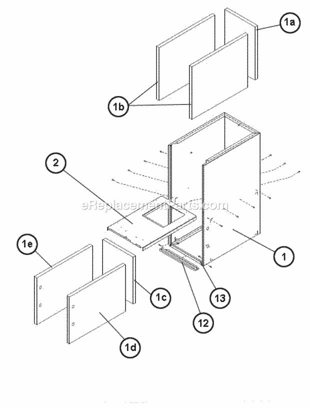 Cabinet Assembly Diagram and Parts List for RW1T06A3617NAA  Ruud Air Conditioner