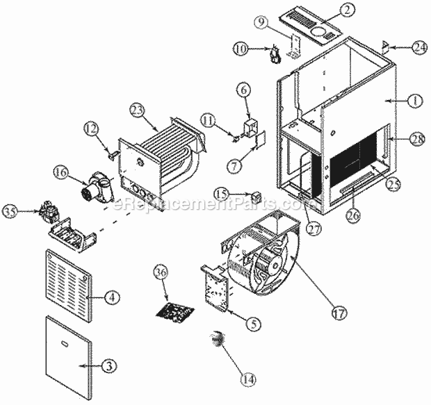 Exploded View Diagram and Parts List for UGPK-10EBRJR277  Ruud Furnace
