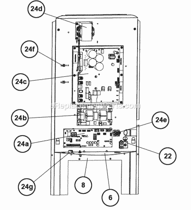 Control Box Diagram and Parts List for UP2024AJVCA  Ruud Heater