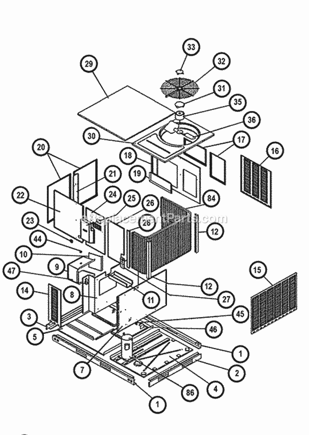 Exploded View Diagram and Parts List for RKMA-A072DL13E  Ruud Heater