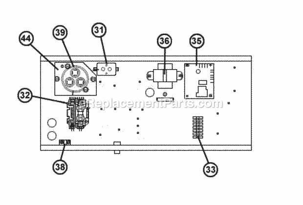 Control Box Assembly Diagram and Parts List for RQPL-B024JK010AUA  Ruud Heater