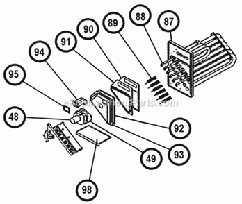 Heat Exchanger Assembly Diagram and Parts List for RKMA-A072DL13E  Ruud Heater