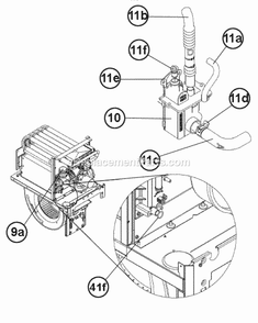 Trap - Hose Assembly Diagram and Parts List for R95TC1001521MSA  Ruud Furnace