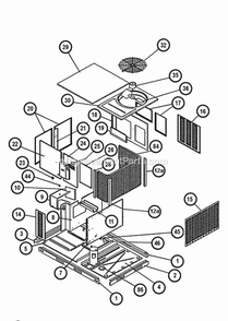 Exploded View 036-060 Diagram and Parts List for RKNL-C073YM15E  Ruud Heater