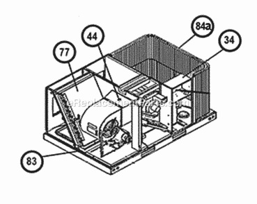 Coil Group Cut-Away View Diagram and Parts List for RKQN-A060DV13EBFA  Ruud Heater