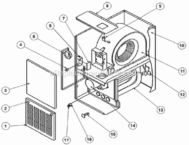 Exploded View Diagram and Parts List for 80LJ07EBR01  Ruud Furnace