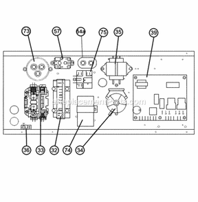 Electrical Control Box Diagram and Parts List for RGEA14036AJD081AA  Ruud Heater