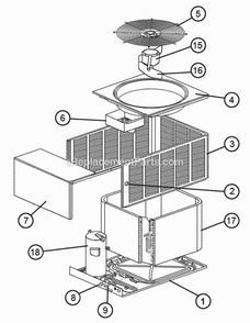 Exploded View Diagram and Parts List for UAND-048JAZ  Ruud Air Conditioner