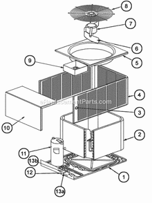Exploded View 078-090 Old Cabinet Diagram and Parts List for RAWL-090CAZ  Ruud Air Conditioner