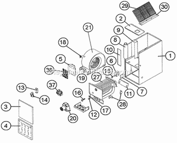 Exploded View Diagram and Parts List for UGLK-07NAUER  Ruud Furnace