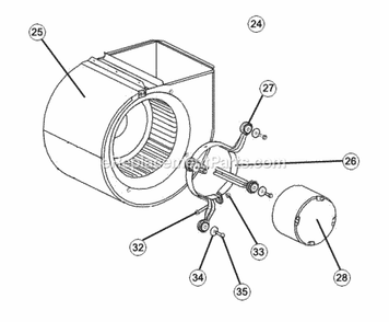Blower Assembly Diagram and Parts List for RHBL-FR24TJN00A  Ruud Air Conditioner