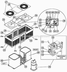 Exploded View 100-151 Diagram and Parts List for RAWD-151YAZ949  Ruud Air Conditioner