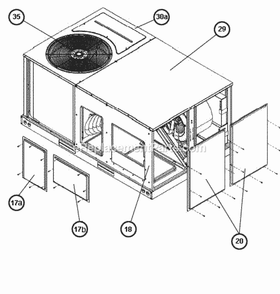End Panel View Diagram and Parts List for RKKN-B072YM13E  Ruud Heater