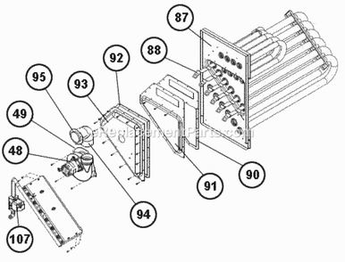Heat Exchanger Assembly Diagram and Parts List for RKKN-B072YM13E  Ruud Heater