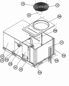 Top Panel View Diagram and Parts List for RKKN-B072YM13E  Ruud Heater