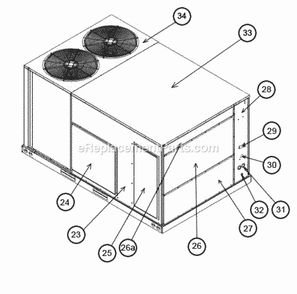 Exterior - Back 090-120 Diagram and Parts List for RJNL-B180DM040ADF  Ruud Heater