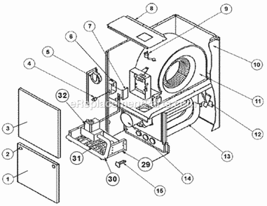 Exploded View Diagram and Parts List for 80LS07EBR01  Ruud Furnace