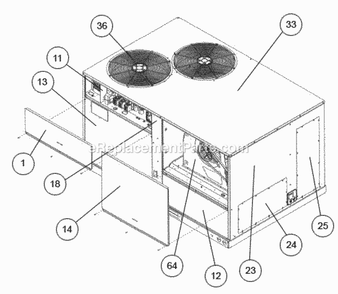 Access Panels - Front, Right Diagram and Parts List for RACDZR090ACA000AABC1  Ruud Air Conditioner
