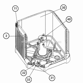 Valve Mounting, Compressor Diagram and Parts List for UP1760AJVCA  Ruud Heater