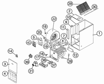 Exploded View Diagram and Parts List for RGLE-07EBRQR  Ruud Furnace