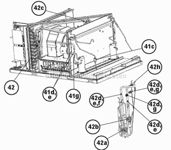 Interior - Front 180 Diagram and Parts List for RKHL-D180CL25E  Ruud Heater