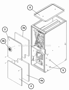 Door Assembly Diagram and Parts List for RW1T06A3617NAA  Ruud Air Conditioner