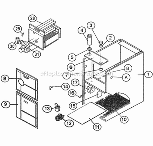 Exploded View Diagram and Parts List for UGRM-12ERAJS  Ruud Furnace