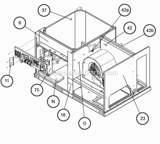 Interior - Front Diagram and Parts List for RACDZR090ACA000AABC1  Ruud Air Conditioner