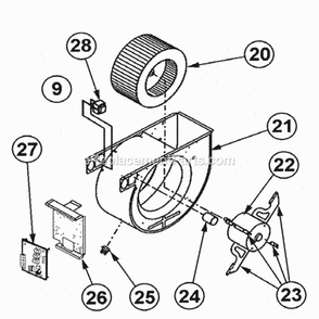 Blower Assembly Diagram and Parts List for UGPN-05EAUER  Ruud Furnace