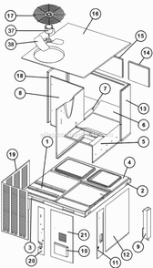 Exploded View Diagram and Parts List for RRNL-B036JK08E  Ruud Heater