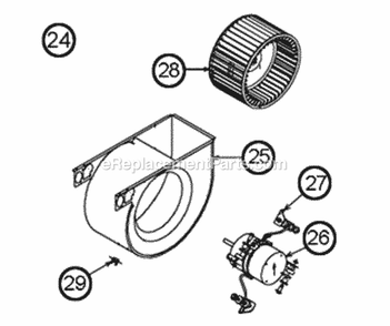 Blower Assembly Diagram and Parts List for UGFD-06EMCKS278  Ruud Furnace