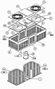 Exploded View - Three Piece Cabinet Diagram and Parts List for RPWC-075CAZ  Ruud Heater