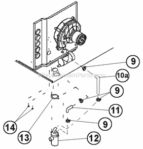 Horizontal Installation Parts Diagram and Parts List for 90TS09EJS01  Ruud Furnace