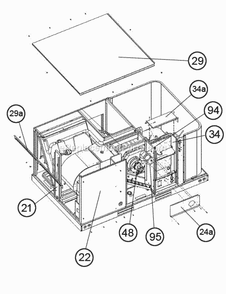 Top Panel View Diagram and Parts List for RKQN-C036CM08E  Ruud Heater
