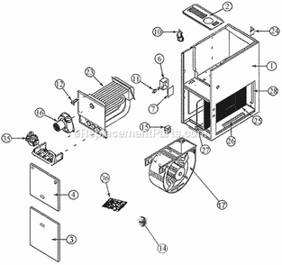 Exploded View Diagram and Parts List for UGPQ-05EAUER  Ruud Furnace