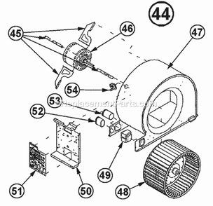 Blower Assembly Diagram and Parts List for 90TJ07NFS01  Ruud Furnace