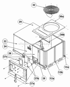Top Panel View 036-060 Diagram and Parts List for RKNL-C073YM15E  Ruud Heater