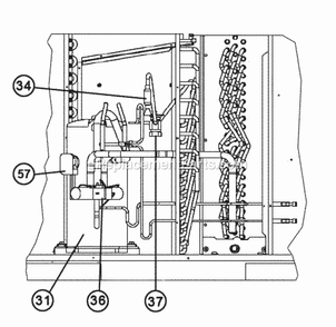 Compressor And Refrigeration Group Diagram and Parts List for RQPM-A030JK010AUA  Ruud Heater
