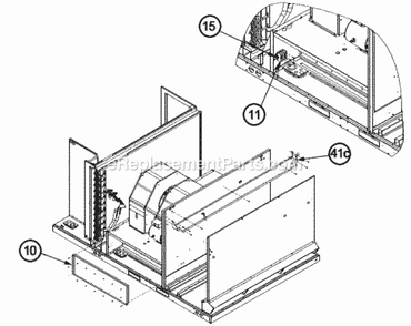 Electric Heat Block-Off 180 Diagram and Parts List for RJNL-B180DM040ADF  Ruud Heater