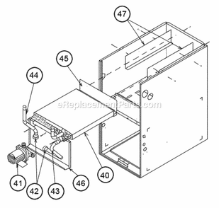 Cabinet-Coil Assembly 04w Diagram and Parts List for RHWB-04WMP36A414  Ruud Air Conditioner