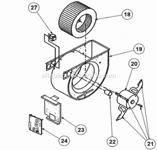 Blower Assembly Diagram and Parts List for 80LS07EBR01  Ruud Furnace