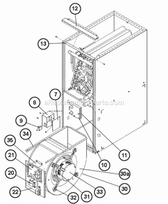 Blower Assembly Diagram and Parts List for RW1T06A3617NAA  Ruud Air Conditioner