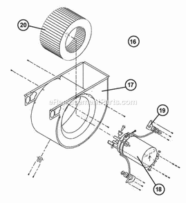 Blower Assembly Diagram and Parts List for UGPL-05EBMKA  Ruud Furnace