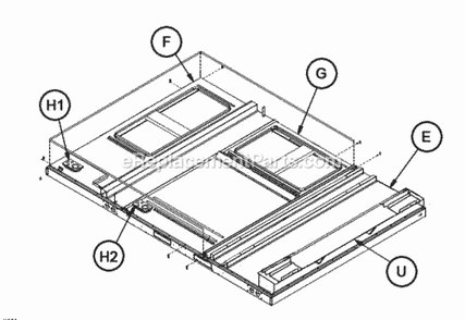 Base Pan Assembly 180 Diagram and Parts List for RKHL-D180CL25E  Ruud Heater
