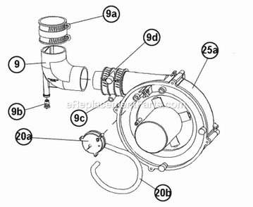 Pressure Switch - Tubing Diagram and Parts List for R95TC1001521MSA  Ruud Furnace