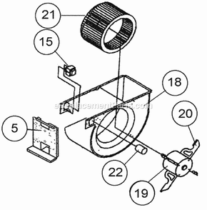 Blower Assembly Diagram and Parts List for UGPH-05EAUEA  Ruud Furnace