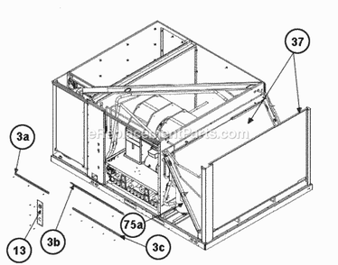 Front Panel Brackets 180 Diagram and Parts List for RKRL-H240DR40E  Ruud Heater